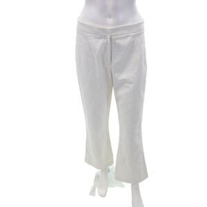 QL2 Womens Cotton Zippered HIgh-Waisted Bootcut Denim Jeans White Size 46